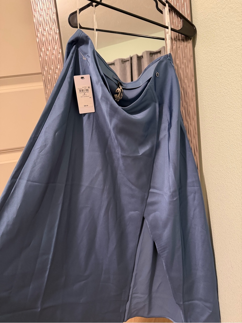 Guess A-Line Satin Skirt in Periwinkle